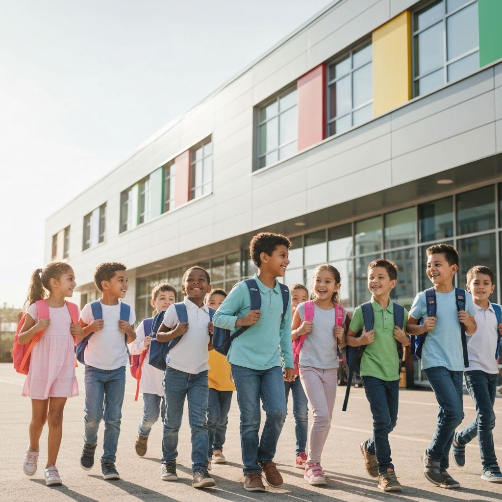 Children safely arriving at school