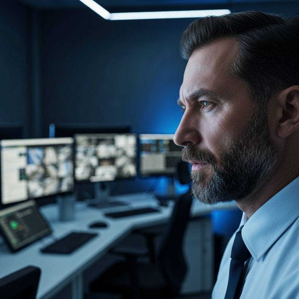 Security professional monitoring concealed weapons detection system